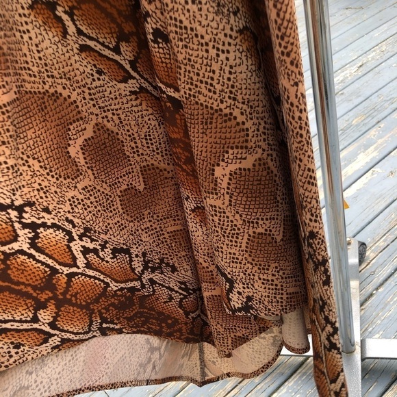 Robbie Bee size 14 brown snake print halter dress with stretch - Picture 13 of 14